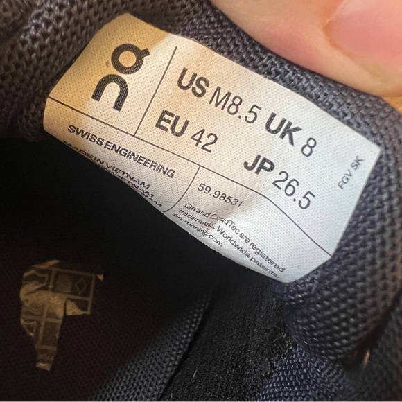 On Running Men's Cloud Waterproof Shoes blue navy 8.5 - Picture 7 of 11